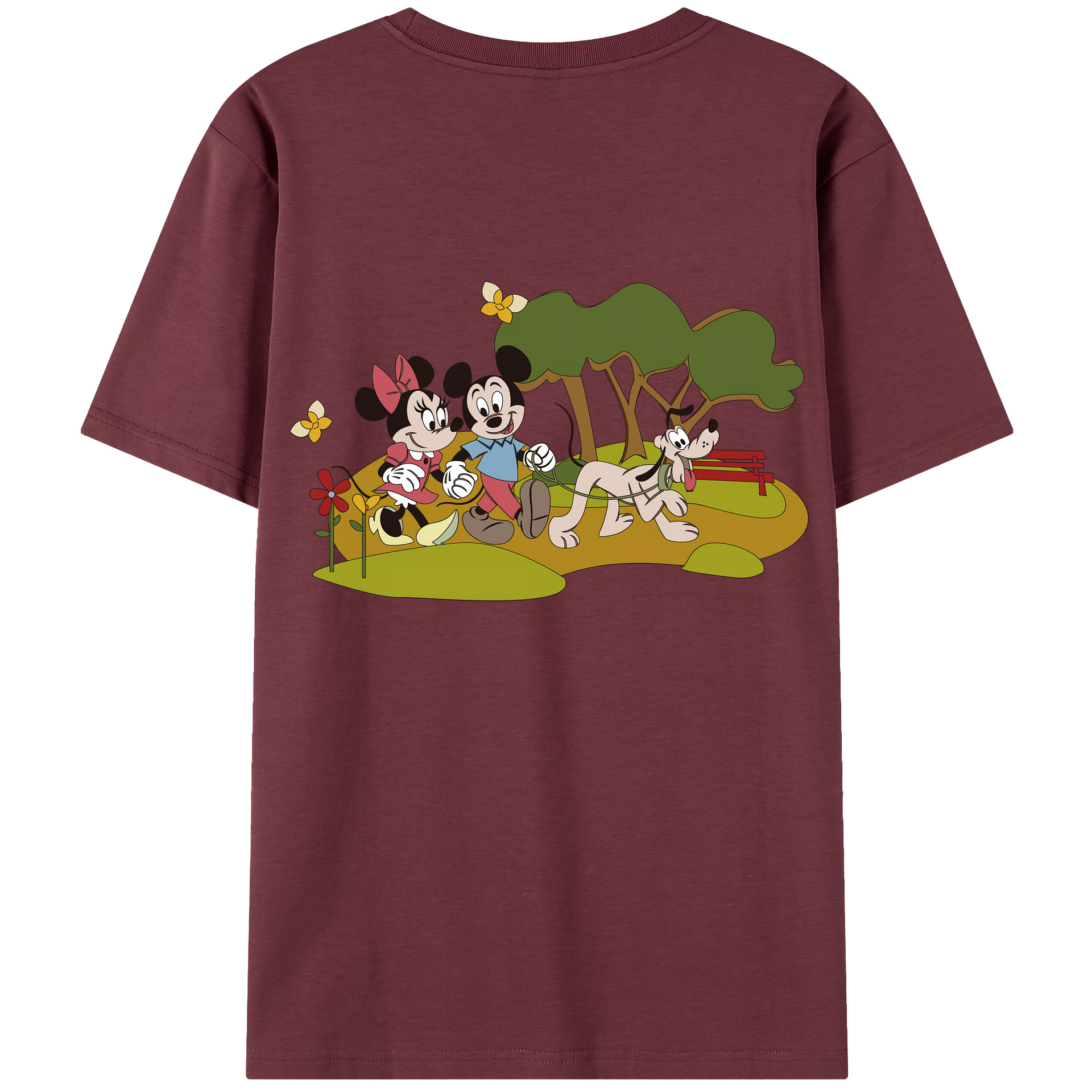 （画像用） ミッキーマウス Mickey Mouse 綿100％半袖Tシャツ（背面プリント）